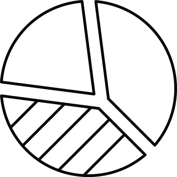 Diagrammdiagramm Tortensymbol Umrissstil — Stockvektor