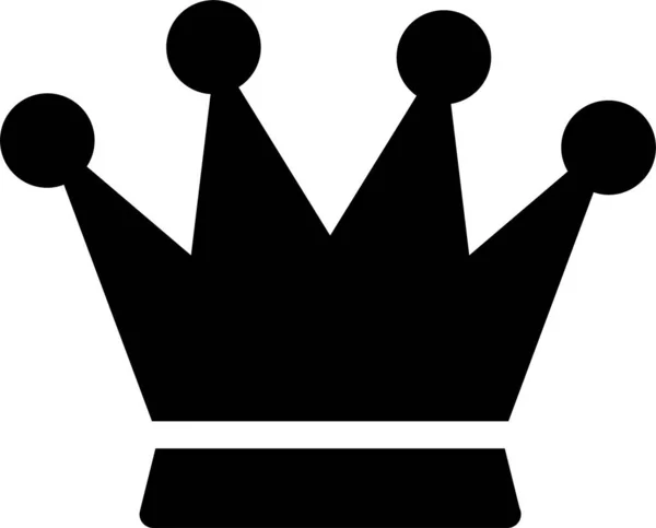 Nagrody Korona Król Ikona Solidnym Stylu — Wektor stockowy