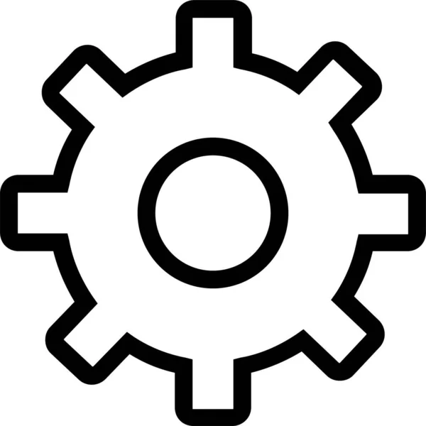 Cogwheel Configuration Gear Icon Outline Style — Stock Vector