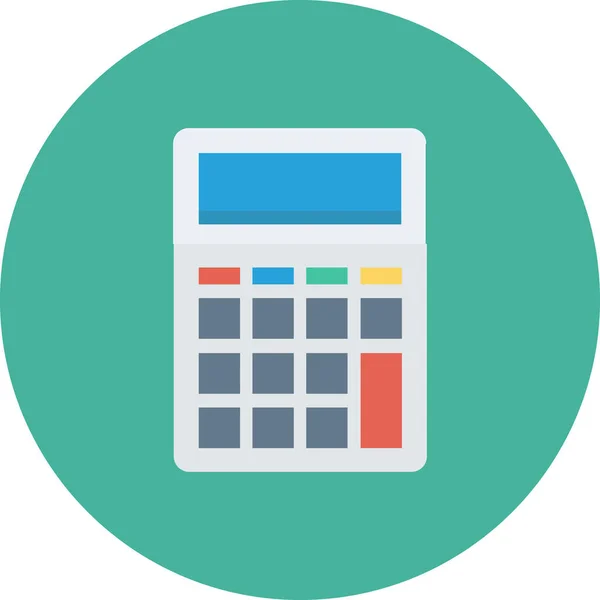 Calc Calcular Ícone Cálculo Estilo Plano — Vetor de Stock