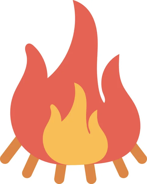 Flammensymbol Flachen Stil Verbrennen — Stockvektor