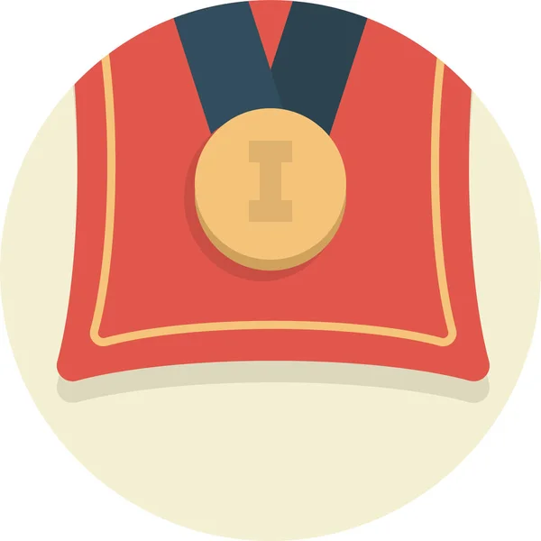 Achievement Award Gold Icon Flat Style — Stock Vector