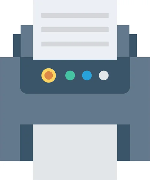 Fax Máquina Icono Papel Estilo Plano — Vector de stock