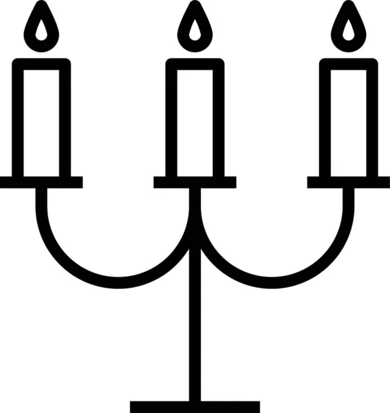 Candle Burn Stand Icon Outline Style — Stock Vector