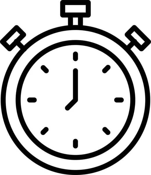 Reloj Herramienta Despertar Icono Estilo Esquema — Vector de stock