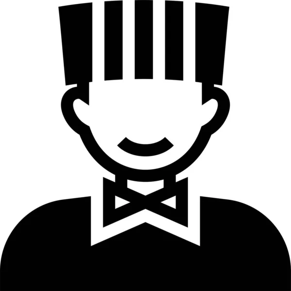Avatar Menino Chef Ícone Estilo Sólido — Vetor de Stock