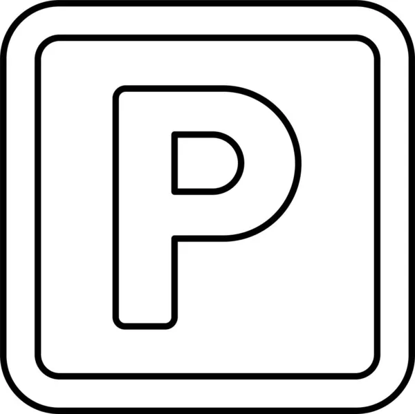 Park Parking Sign Icon Outline Style — Stock Vector