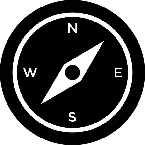 Kompass Navigationswerkzeug Symbol Soliden Stil — Stockvektor