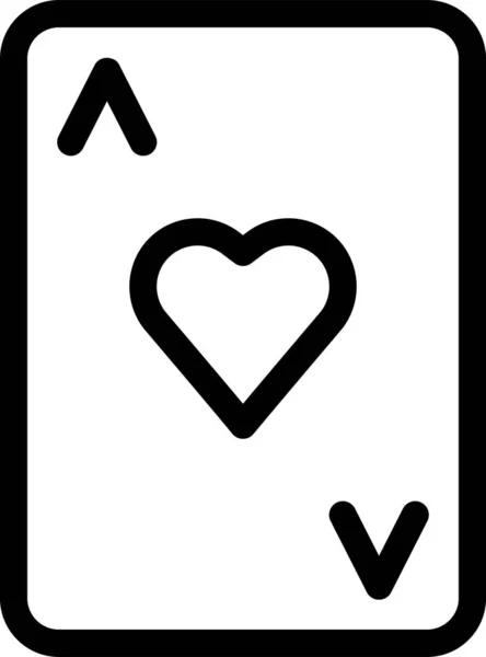 赌场游戏玩牌图标的轮廓风格 — 图库矢量图片