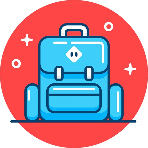 Backpack Hiking Rucksack Icon Filled Outline Style — Stock Vector