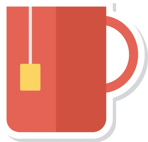 Coffee Cup Hot Icon Flat Style — Stock Vector