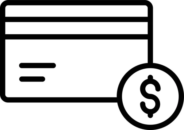 Tarjeta Crédito Icono Pago Estilo Esquema — Vector de stock