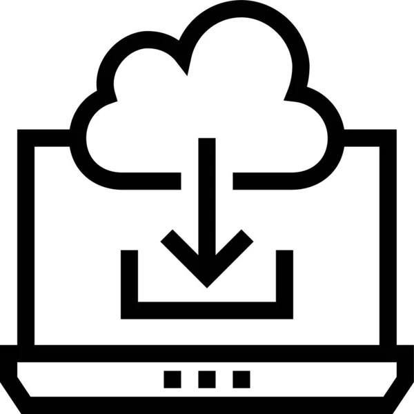 Cloud Communicatie Computer Icoon Contouren Stijl — Stockvector