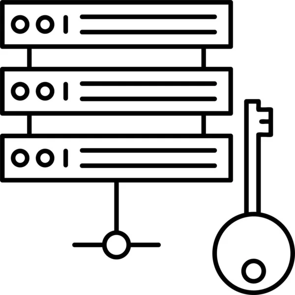 Ikona Hlavního Počítače Databáze Stylu Osnovy — Stockový vektor