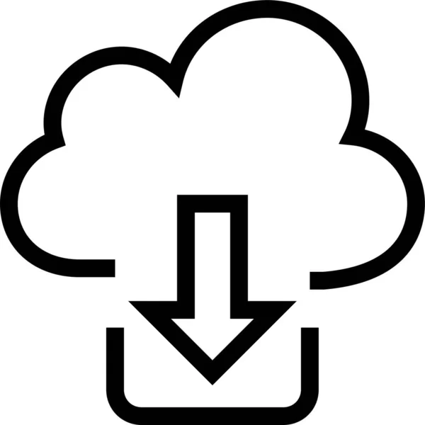 Wolke Herunterladen Cloud Netzwerk Cloud Sharing Symbol Umriss Stil — Stockvektor