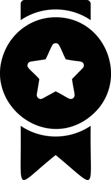 Ikona Medalu Osiągnięcia Solidnym Stylu — Wektor stockowy