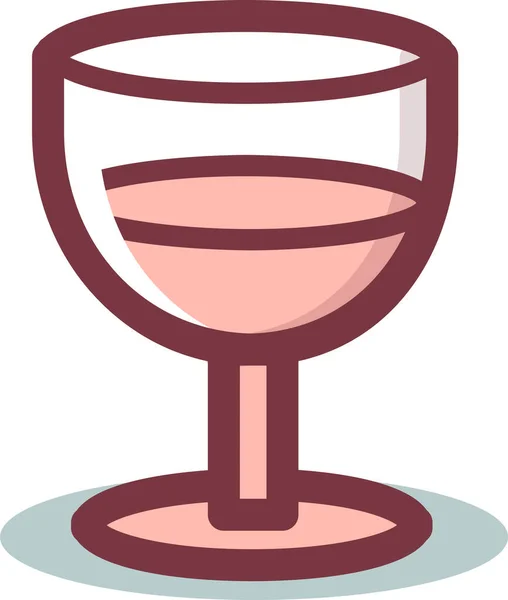Alcohol Drink Glass Icon Filled Outline Style — Stock Vector