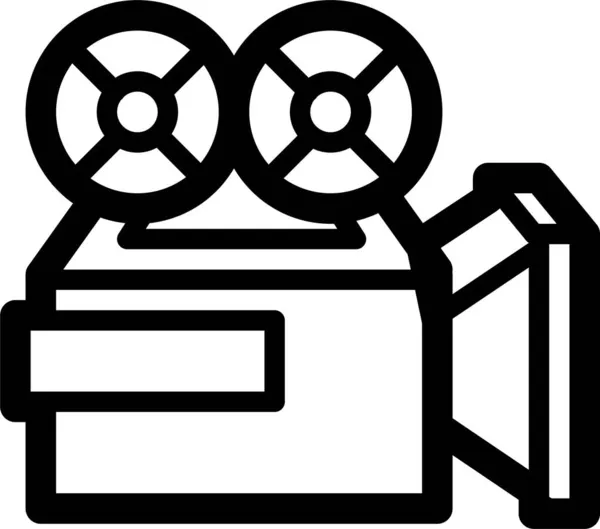 Camera Cinema Movie Icon Outline Style — Stock Vector