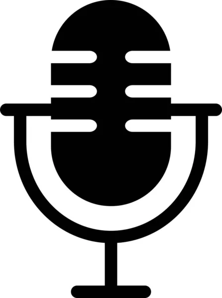 Mikrofon Mikrofon Ikon Szilárd Stílusban — Stock Vector