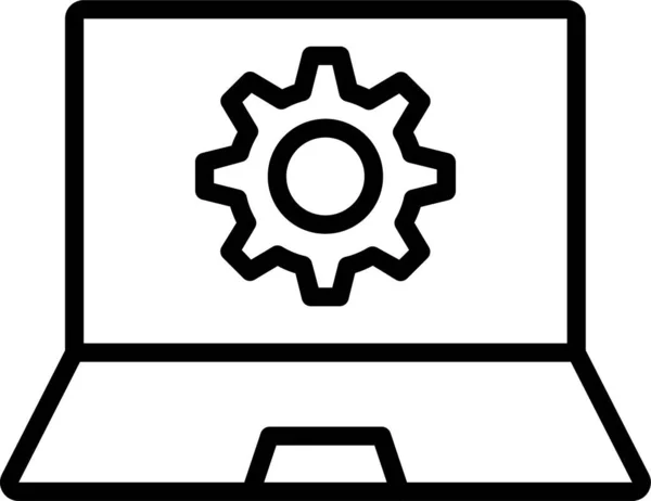 Icono Monitor Tecnología Portátil Estilo Esquema — Archivo Imágenes Vectoriales