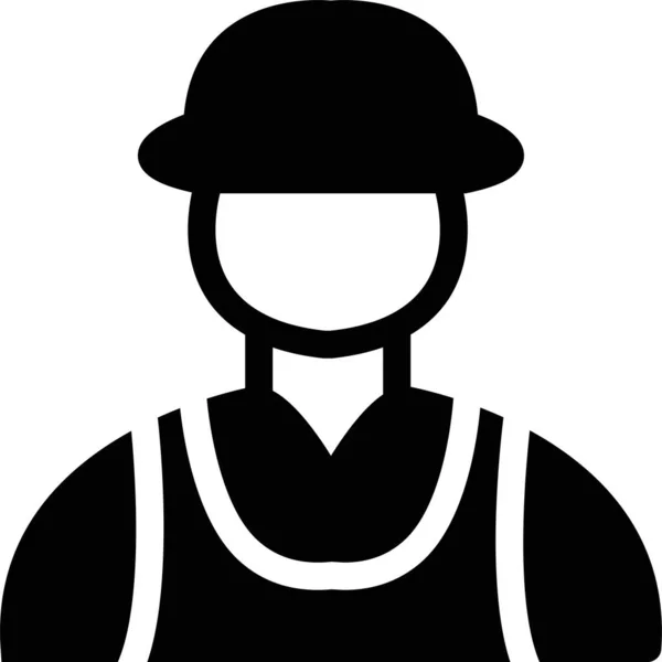 Hombre Del Ejército Icono Persona Estilo Sólido — Vector de stock