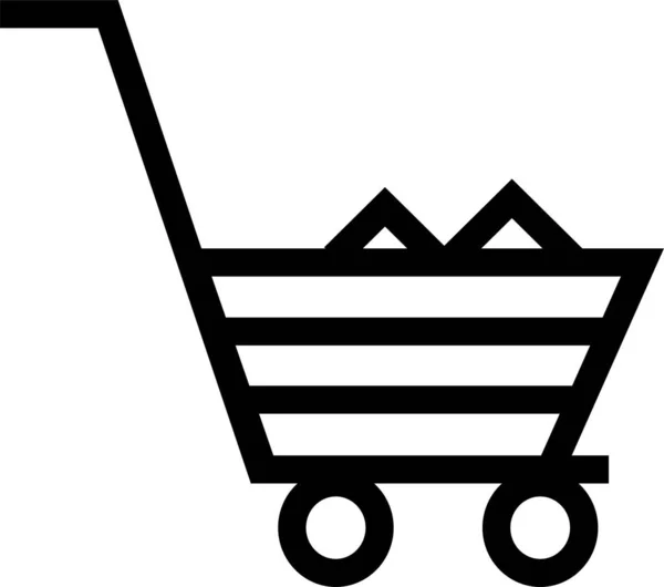 Carrello Shopping Cart Icona Stile Contorno — Vettoriale Stock