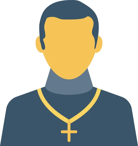 Icône Père Église Chrétienne Dans Style Plat — Image vectorielle