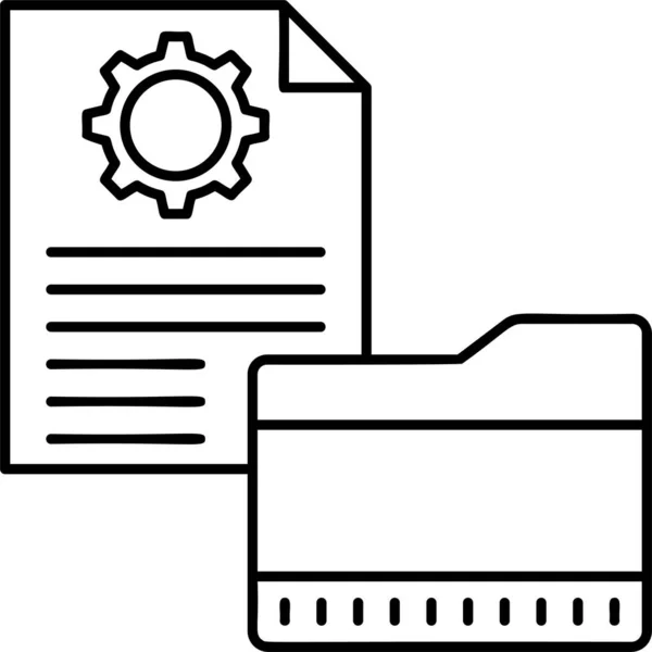 Значок Папки Архива Стиле Наброска — стоковый вектор