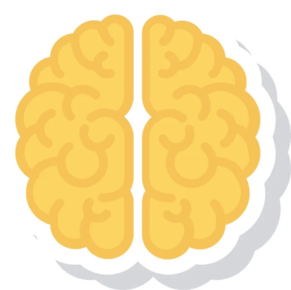 Beyin Öğrenme Simgesi Düz Biçimli Düşünme Simgesi — Stok Vektör