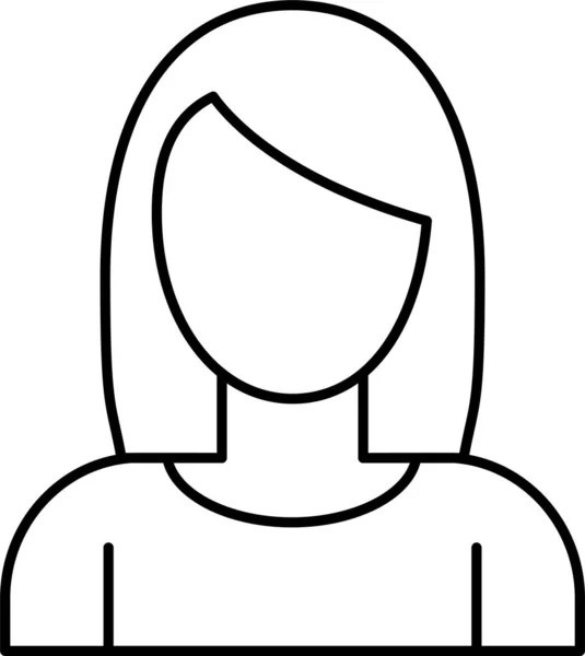 Avatar Gesicht Mädchen Symbol Outline Stil — Stockvektor