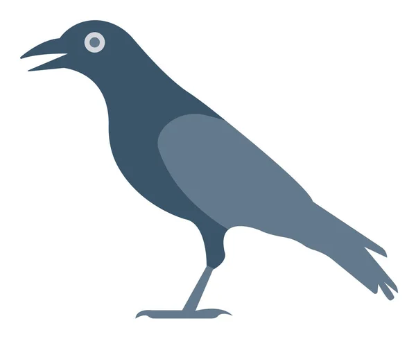 Pájaro Negro Cuervo Icono Estilo Plano — Vector de stock