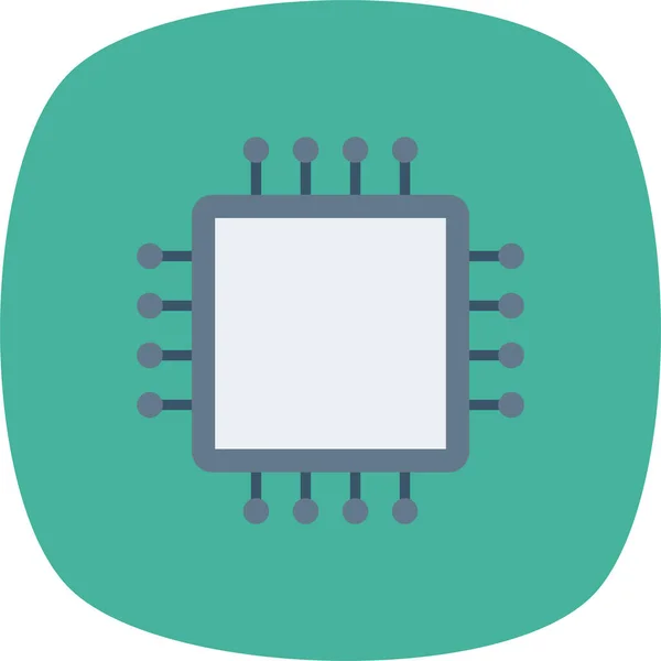 Chip Cpu Elektronisch Icoon Platte Stijl — Stockvector