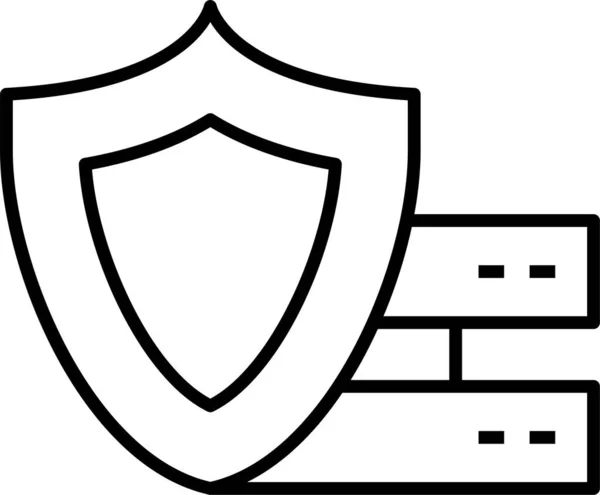 Verrouillage Protéger Icône Protection Dans Style Contour — Image vectorielle