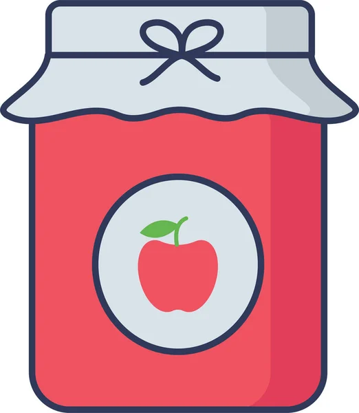 Jam Breakfast Strawberry Icon Filled Outline Style — Stock Vector