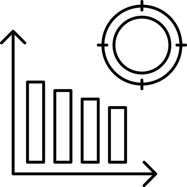 Gráfico Gráfico Analítico Icono Estilo Esquema — Archivo Imágenes Vectoriales