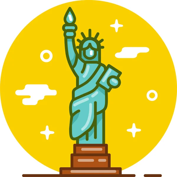 Иконка Американского Нью Йорка Стиле Заполненной Очертания — стоковый вектор