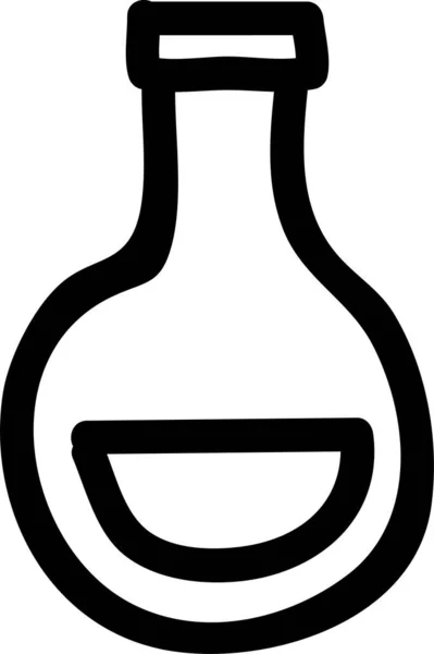 Chemie Experiment Laboratorní Ikona Stylu Osnovy — Stockový vektor