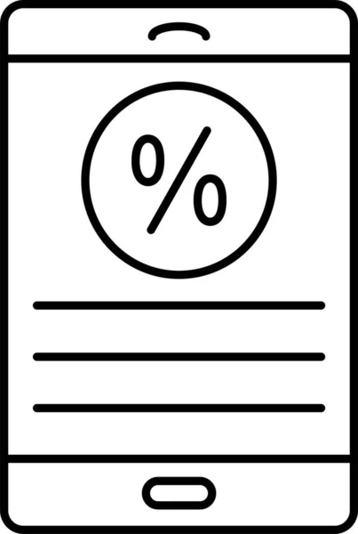 Descuento Icono Del Teléfono Móvil Estilo Esquema — Archivo Imágenes Vectoriales