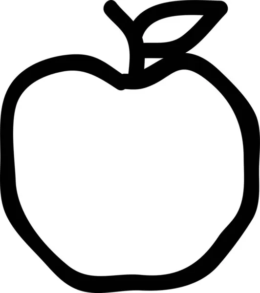 Apple Jídlo Ovoce Ikona Obrysu Stylu — Stockový vektor