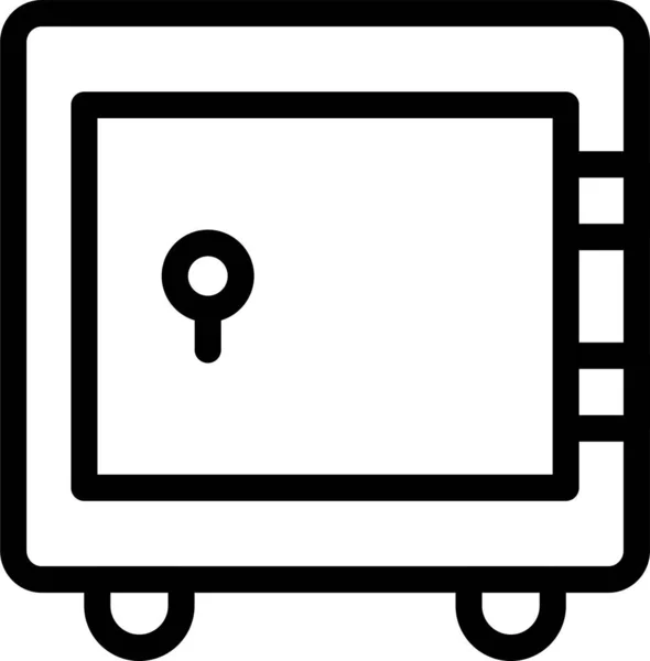 Banco Caja Fuerte Icono Estilo Esquema — Vector de stock