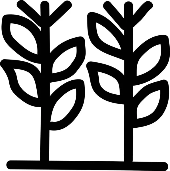 アウトラインスタイルの冷たい園芸緑のアイコン — ストックベクタ