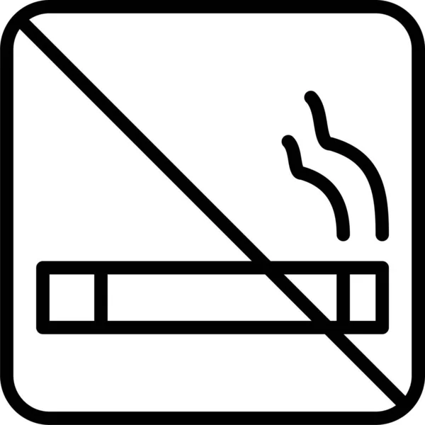 Bloque Prohibición Icono Fumar Estilo Esquema — Archivo Imágenes Vectoriales