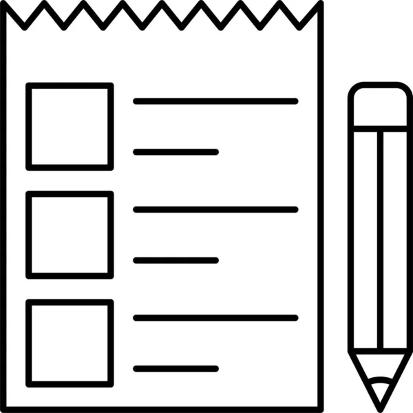 Checkbox Bonnetje Icoon Omtrek Stijl — Stockvector