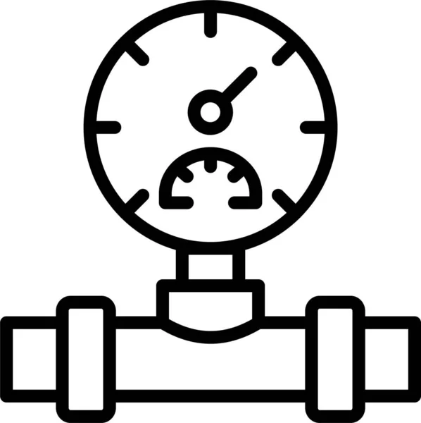 Guage Meter Pipe Icon Umrissstil — Stockvektor