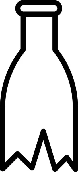 Значок Злочину Розбитої Пляшки Стилі Контур — стоковий вектор