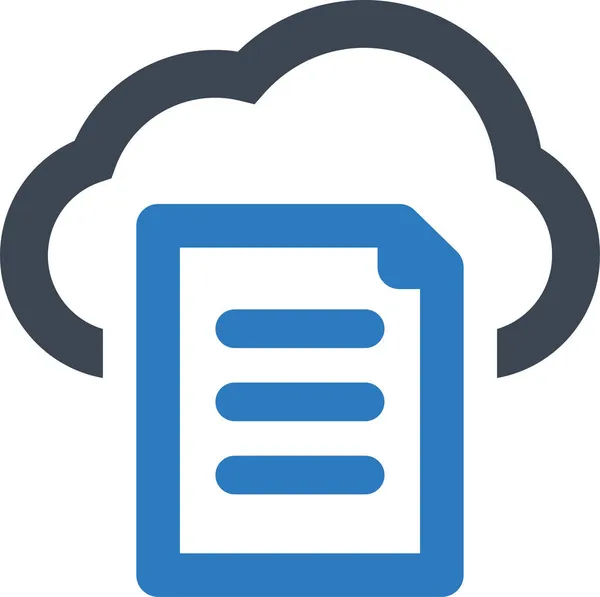Значок Файла Хмарного Документа Суцільному Стилі — стоковий вектор