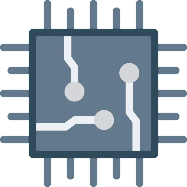 Chip Cpu Elektronisch Icoon Platte Stijl — Stockvector