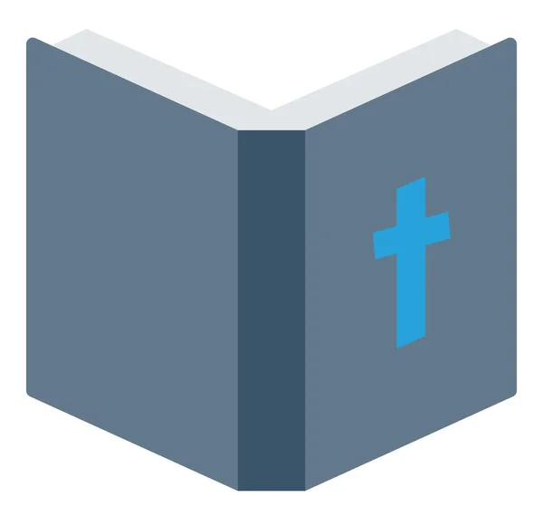 Libro Biblia Agujero Icono Estilo Plano — Vector de stock