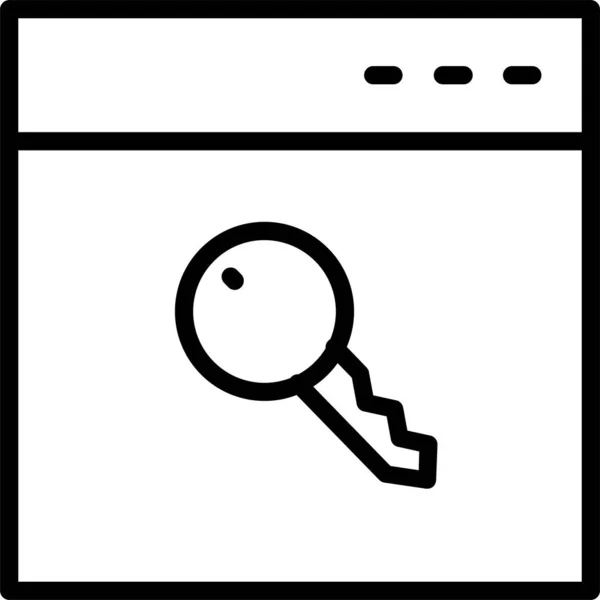 Βασικό Εικονίδιο Πρόσβασης Κωδικού Πρόσβασης Στυλ Περιγράμματος — Διανυσματικό Αρχείο