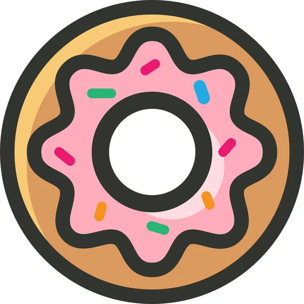 Икона Пончиков Пончиками Стиле Заполненной Очертания — стоковый вектор